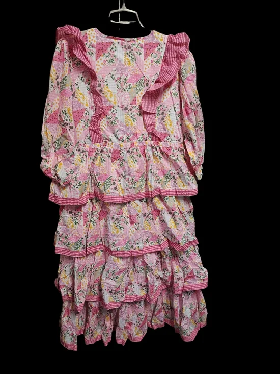 Simply Southern The Hailey Pink Floral Ruffled Tiered Dress - Picture 3 of 4